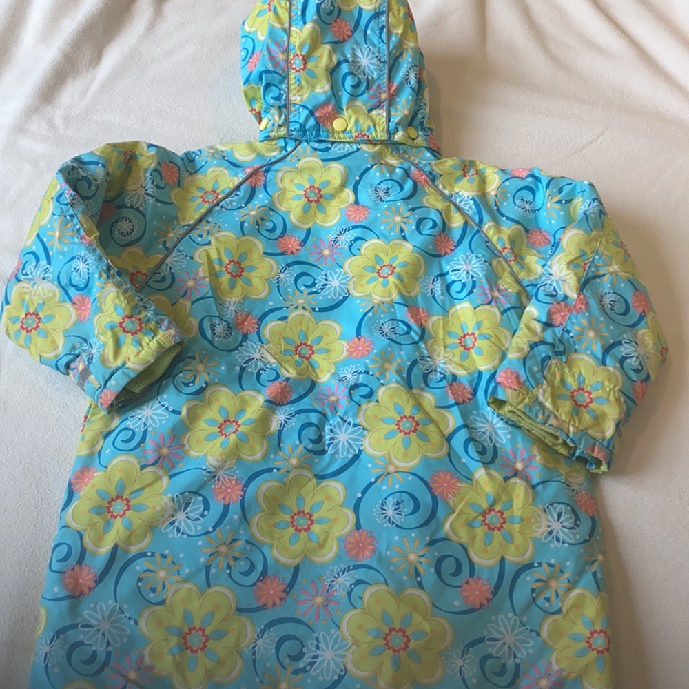 Hanna Andersson Floral Hooded quilted parka 120 - Picture 7 of 11